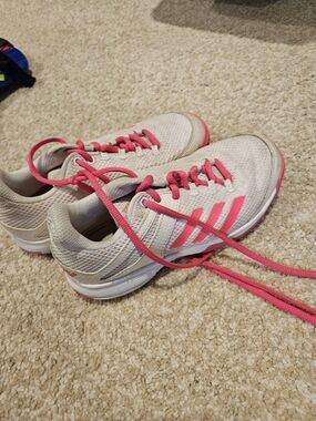 adidas Girls Tennis Shoes with Pink Details